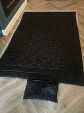 Kylie Minogue At Home Black Stardust Luxury Quilted Bedspread.