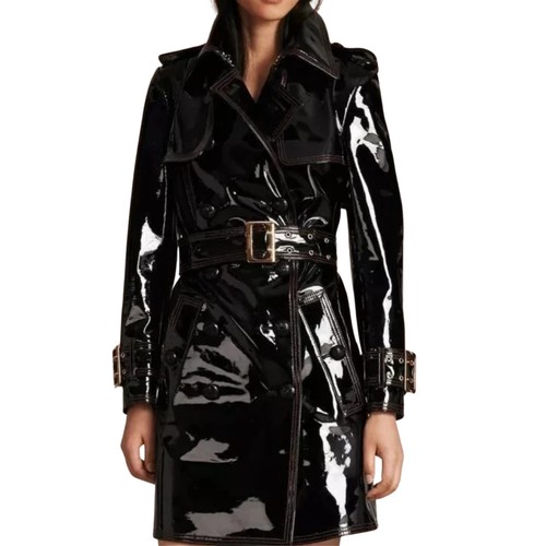Black patent vinyl - vinyl, coat