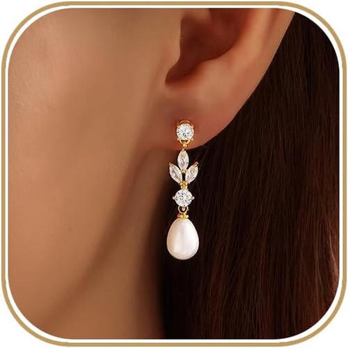 Pearl earrings for - earrings, 14k