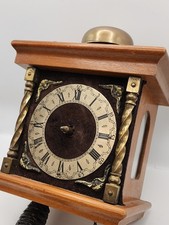 Vintage Dutch 8 day wall clock. Silver dial with bronze fittings. For Repairs