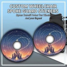 Wheelchair Spoke Guard Sticker Kit | Optional Spoke Guards | Durable Vinyl Wheel