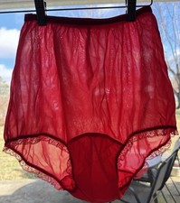 Vintage Red Sheer Panties Size