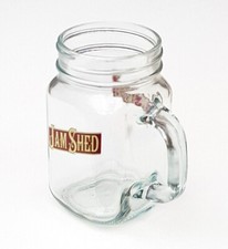 Set of 2 x Jam Shed 12oz Mason Jar Wine Glasses With Handles Brand New