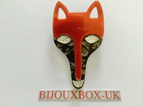 Lea stein fox face - stein, brooch