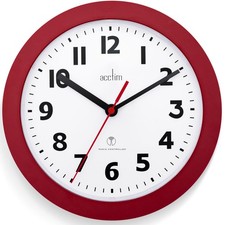 Acctim 74314 Parona, Red Radio Controlled Wall Clock, 23cm Diameter