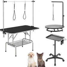 Foldable Large Dog Cat Pet Grooming Table Arm Height Adjustable 2 Noose Leash