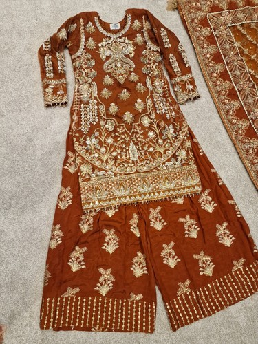 Orange brown sharara gharara - orange,