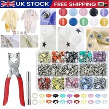 200/400/804PC Snap Fasteners Kit Metal Snap Button with Fastener Pliers Tool Kit