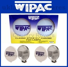 CLASSIC CAR CHROME FOG LIGHTS. WIPAC 5.5 Inch WITH LIGHT COVERS. ONE PAIR S6078