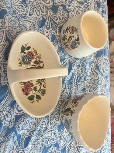 Trio purbeck pottery bird - pottery,