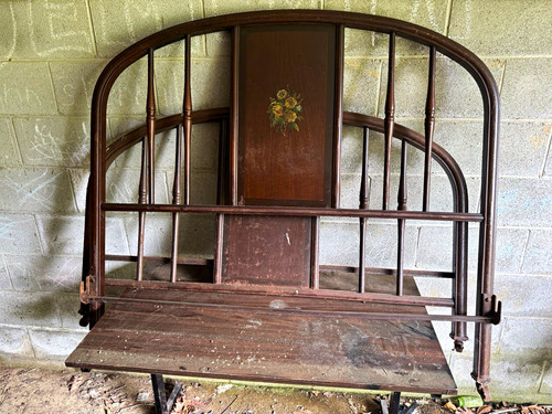 1950s floral image - metal, tube