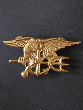 US Navy SEAL Team Gold Metal Trident Chest Uniform Special Operations Pin Badge,