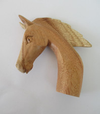 WOODEN CARVED HORSE HEAD