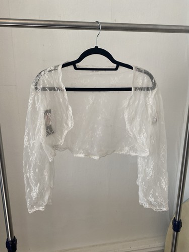 Ivory lace bridal shrug - ivory,