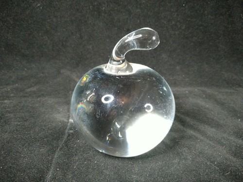 Clear art glass apple - clear,