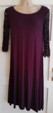 OUT OF XILE  Dress Plum Colour Size 2 Pre-loved, Lace 3/4 Sleeve
