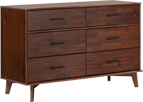 Walnut finish drawer pine - 6-drawer,