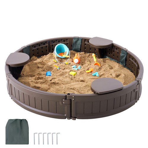 Sandbox with cover round - with, sand
