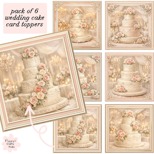 Floral wedding cake card - 6, x