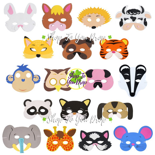 Foam animal masks - foam, kids