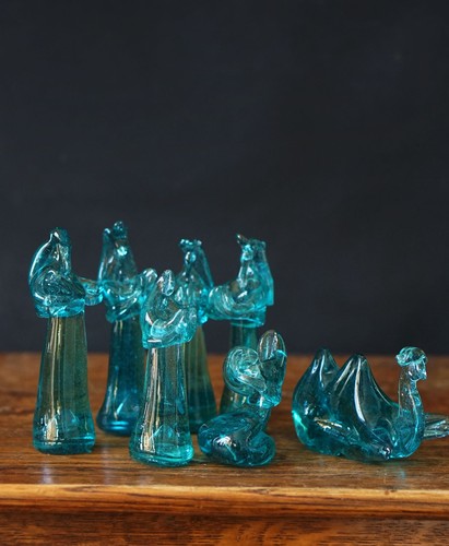 Recycled glass nativity set - glass, 7