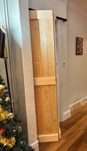 Pine ledged folding doors - ledged, bi-folding