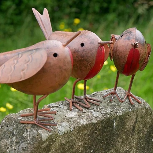 3pcs robin garden - garden, ornaments