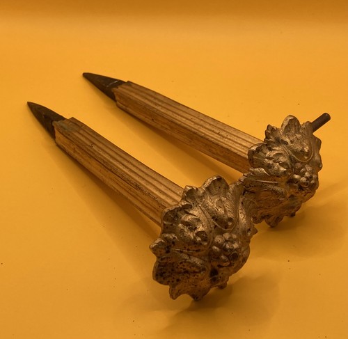 Pair french antique brass - a,