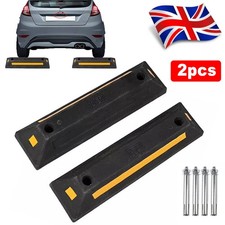 2x Heavy Duty Parking Wheel Stopper Garage Stop Assist Rubber Block Car Truck UK
