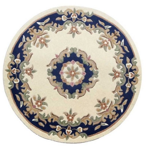 Indian aubusson cream - cream, blue