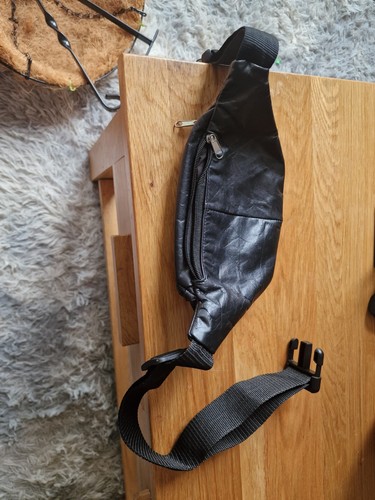 Genuine black leather waist - black,