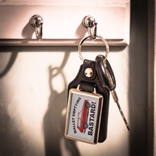 Leather Look Key Ring -