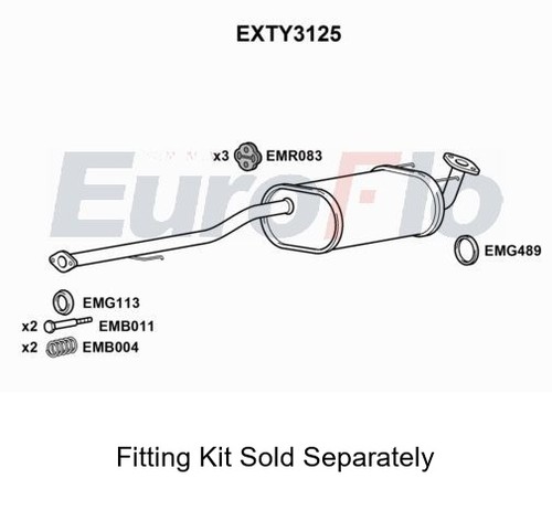 Rear muffler silencer insert - rear,