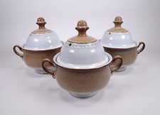 Set of 3 Denby Seville Lidded Soup Bowls Renaissance Collection 1970's-1980's