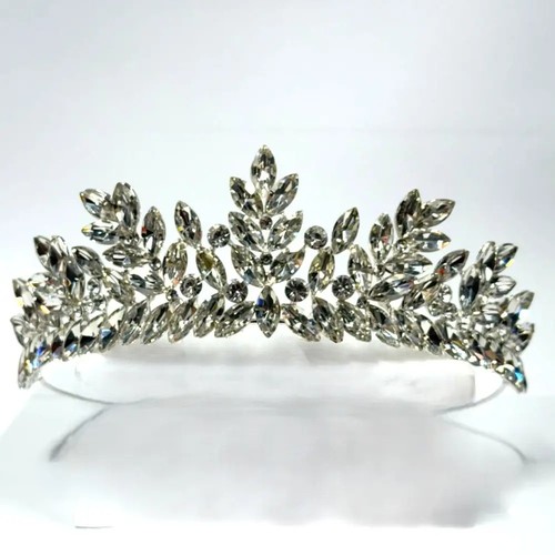 Crystal royal leaf tiara crown - royal,