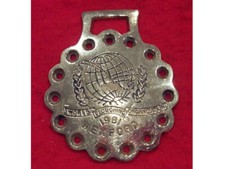 Heavy KB Vintage Cast Horse Brass World Ploughing Organization WEXFORD 1981#OB04