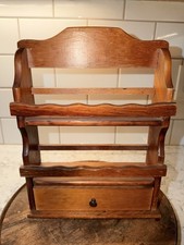 Vintage Wood Spice Rack Shelf