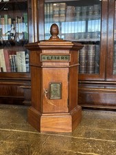 Country House Wooden Letter Box, Brass Decoration.
