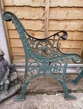 fully complete Victorian cast iron bench ends, lion face all brackets & fixings