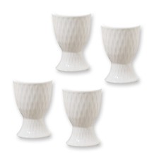 Egg Cups Set of 4 Ceramic White Jewel Porcelain Tableware Classic Style Dining