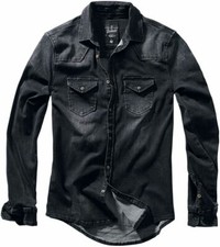 BRANDIT Camicia uomo jeans Vintage Riley Denim shirt Black