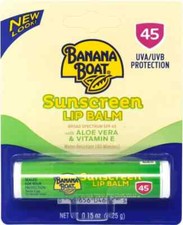 Banana Boat Lip Balm Aloe Vera Sunscreen SPF 45, 0.15 oz