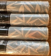 Vintage Laura Ashley 1996 Bamboo Powder Blue Wall Covering Paper Rolls 