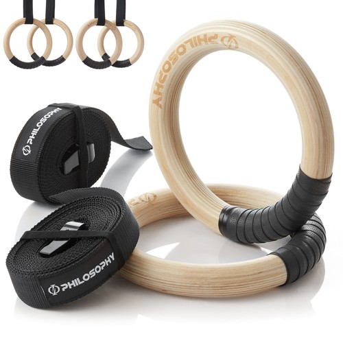 Wood gymnastic rings 25 - gymnastic, 1"/1.25"