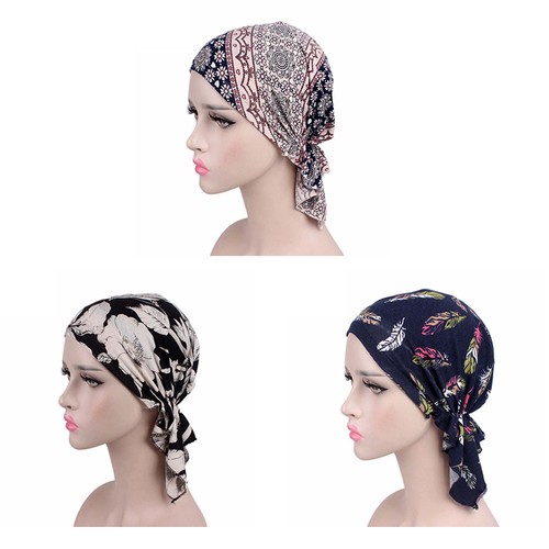 Chemo headwear beanie - beanie, pre-tied