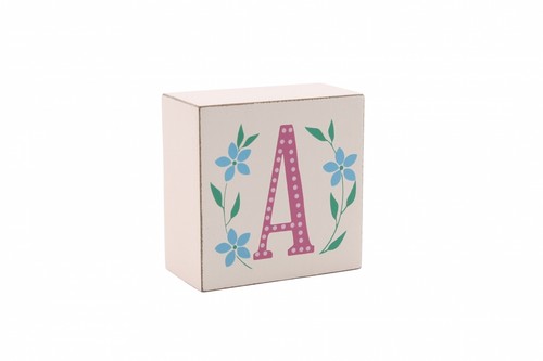 White wooden floral letter - white,