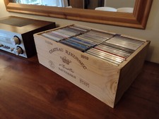 CD Storage Box. Wooden wine box. French. (BOX ONLY)