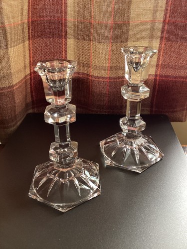 Pair vintage crystal - crystal, glass