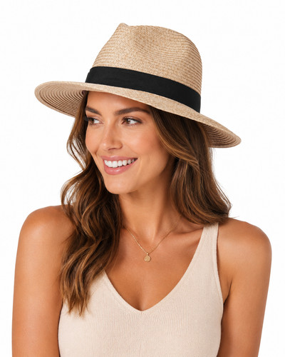 Unisex straw fedora - straw, hat