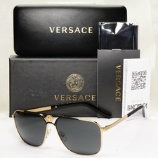 Versace Sunglasses Gold Black Medusa Square Metal MOD 2238 1436/87